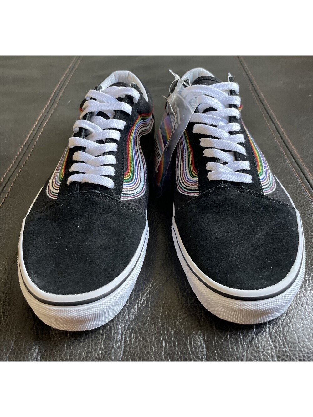 VANS Old Skool Men's Size 11.5 Black Suede Canvas Athletic Sneaker Shoes Lace Up